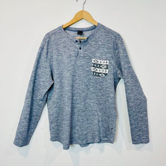 Volcom Blue Sweatshirt Shoulder Pocket Longsleeve - Picture 1 of 10